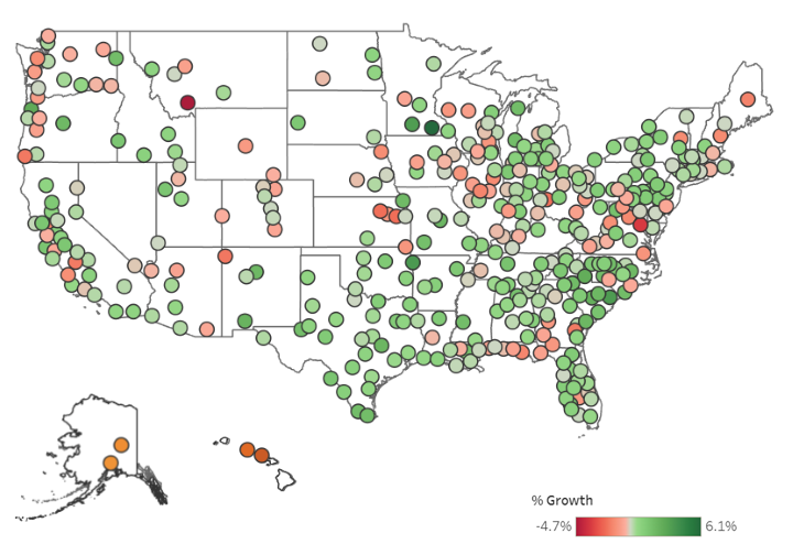Metro Employment Growth, Nov. 2025 (Y-o-Y)
